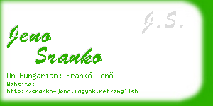 jeno sranko business card