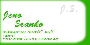 jeno sranko business card